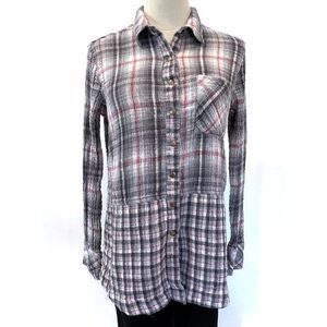 Sundance Quilted Plaid Snap Front Shirt 100% Cotton Small Mixed Plaids Flannel
